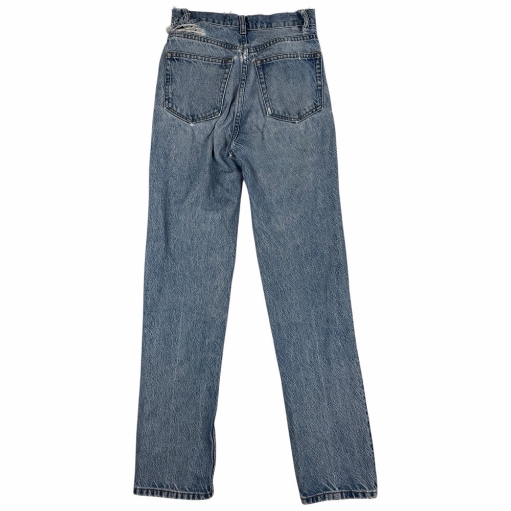 Reformation Perfectly Distressed Cynthia High-Rise Straight Jeans In Blue Sz 23 - Picture 8 of 12